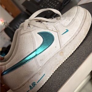 Nike Air White and Teal Shoes